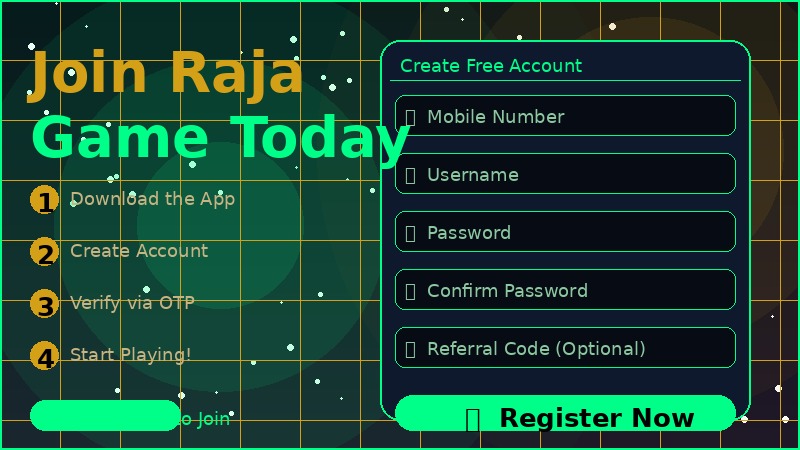 Raja Game Register – Create Account and Start Playing